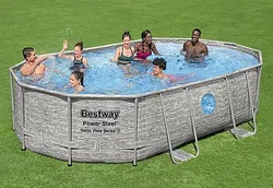 בריכת BESTWAY אולטרה 488*305*107 דמוי בריקים +2 חלונות